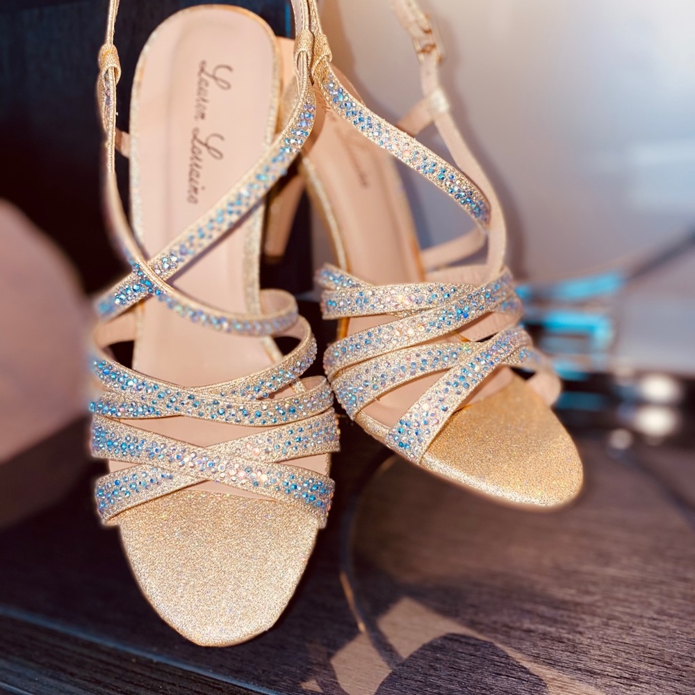 LAUREN Lorraine Sandas gold glitter - New Prom H